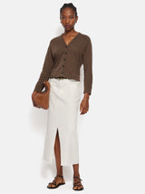 Cotton Luxe Cardigan | Brown