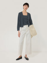 Cotton Luxe Cardigan | Steel Grey