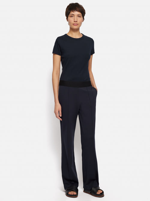 Ponte Trouser With Trim Detail | Navy