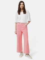 Tyne Wide Leg Cropped Jean | Pink