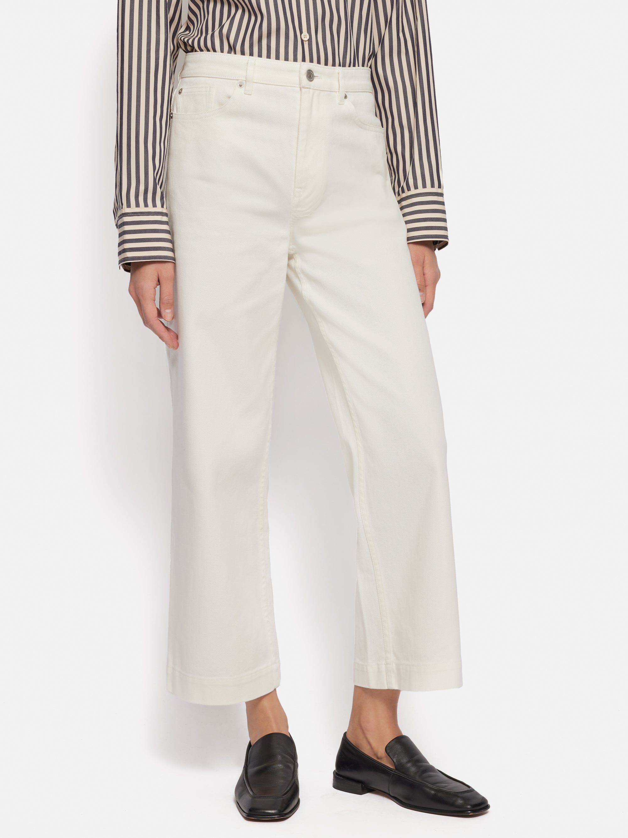 Wide leg cropped Lysse Jeans  - White
