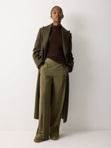 Crepe Split Hem Jogger | Khaki