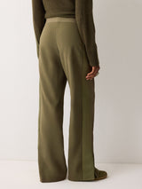 Crepe Split Hem Jogger | Khaki