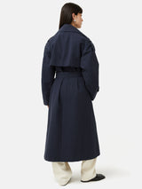 Nelson Cotton Trench Coat | Blue