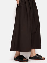 Cotton Poplin Skirt | Brown