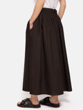 Cotton Poplin Skirt | Brown