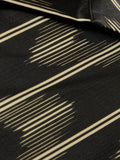 Silk Blend Ikat Stripe Top | Black