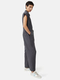 Linen Zip Front Jumpsuit | Dark Grey