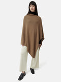 Wool Cashmere Blend Drape Poncho | Camel