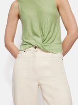 Linen Twist Front Top | Green