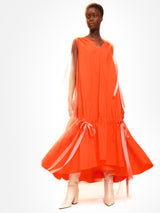 roksanda orange dress Roksanda Hiba Asymmetric Draped Maxi Dress