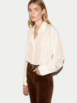 Silk Habotai Relaxed Shirt | Ivory