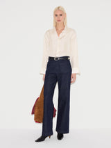 Silk Habotai Relaxed Shirt | Ivory