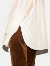 Silk Habotai Relaxed Shirt | Ivory