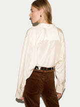 Silk Habotai Relaxed Shirt | Ivory