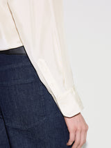 Silk Habotai Relaxed Shirt | Ivory