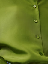 Silk Habotai Relaxed Shirt | Green