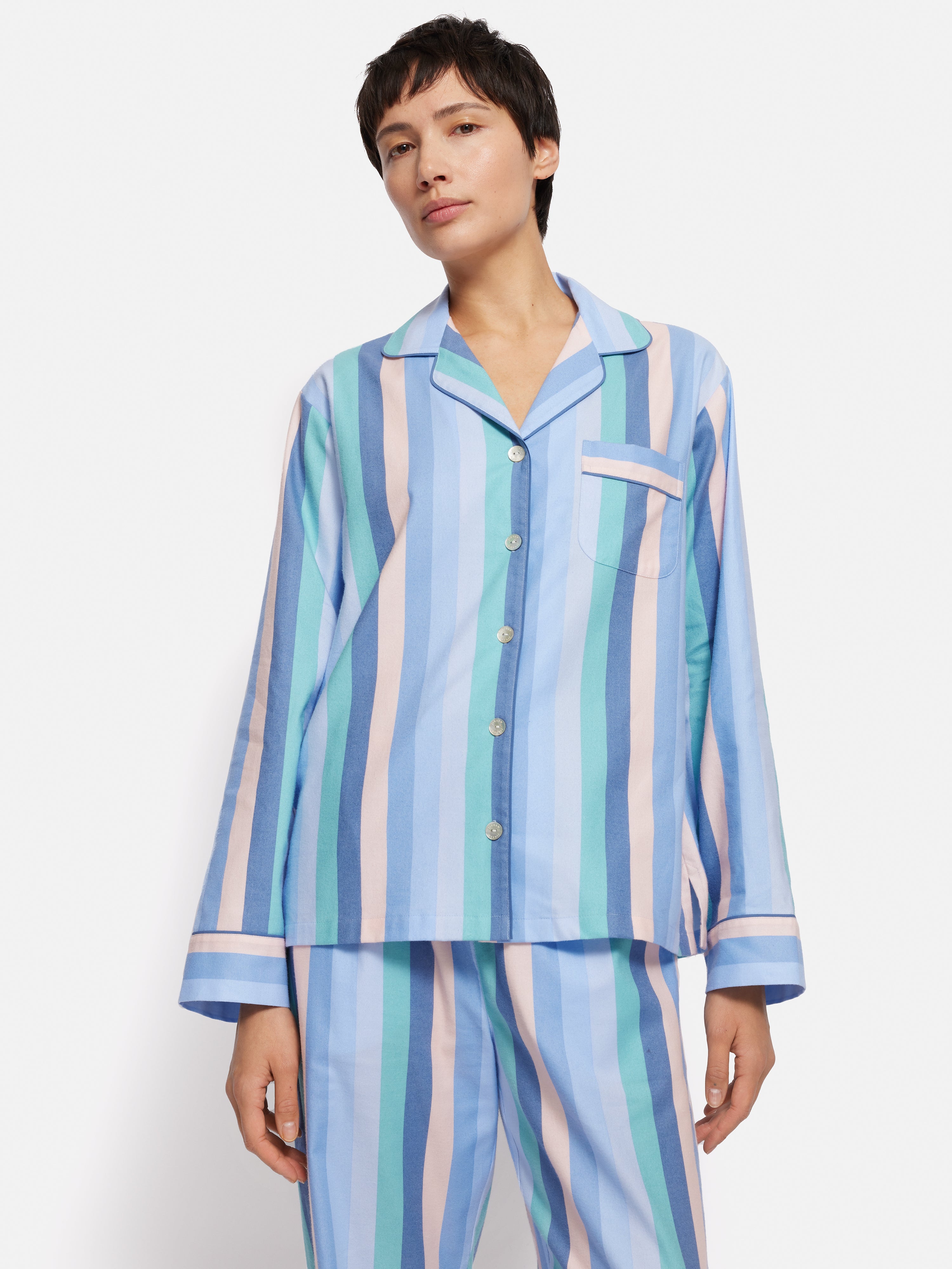 Mixed Stripe Brushed Twill Pyjama | Multi – Jigsaw