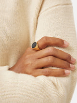 Onyx Oval Signet Ring | Black