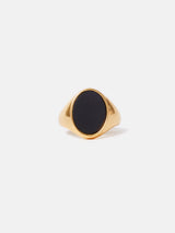 Onyx Oval Signet Ring | Black