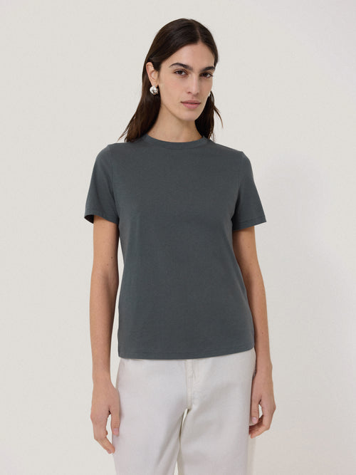 Supima Cotton Crew Neck Tee | Steel Grey