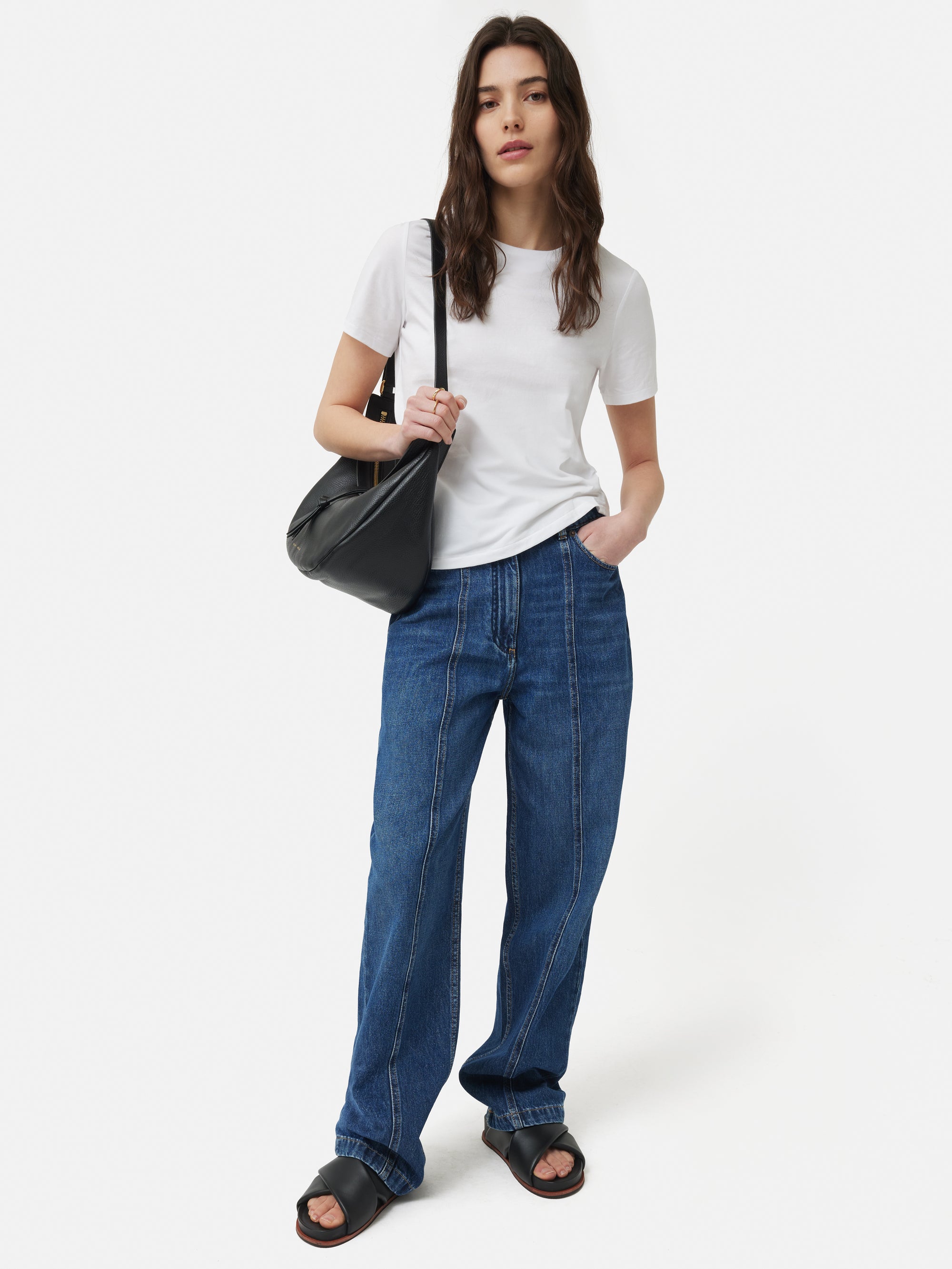 Supima Cotton Crew Neck Tee | White – Jigsaw