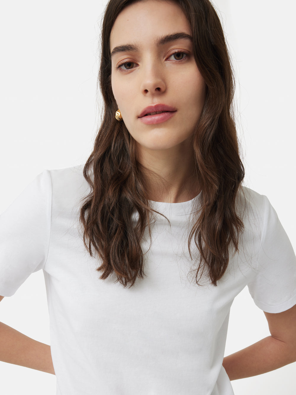 Supima Cotton Crew Neck Tee | White – Jigsaw