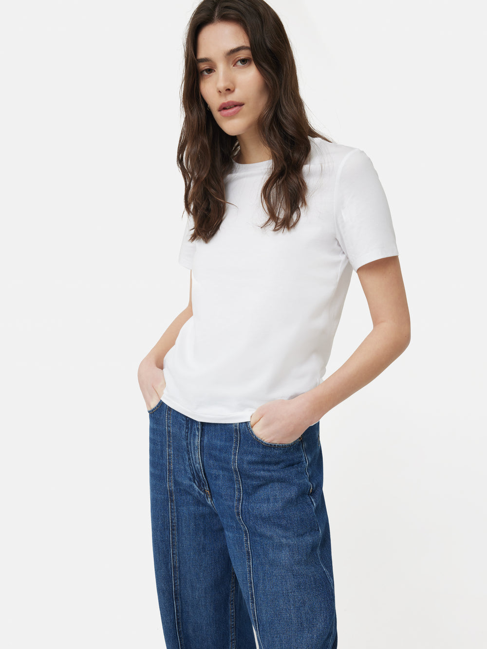 Tess Supima Cotton White Top with Pant Set