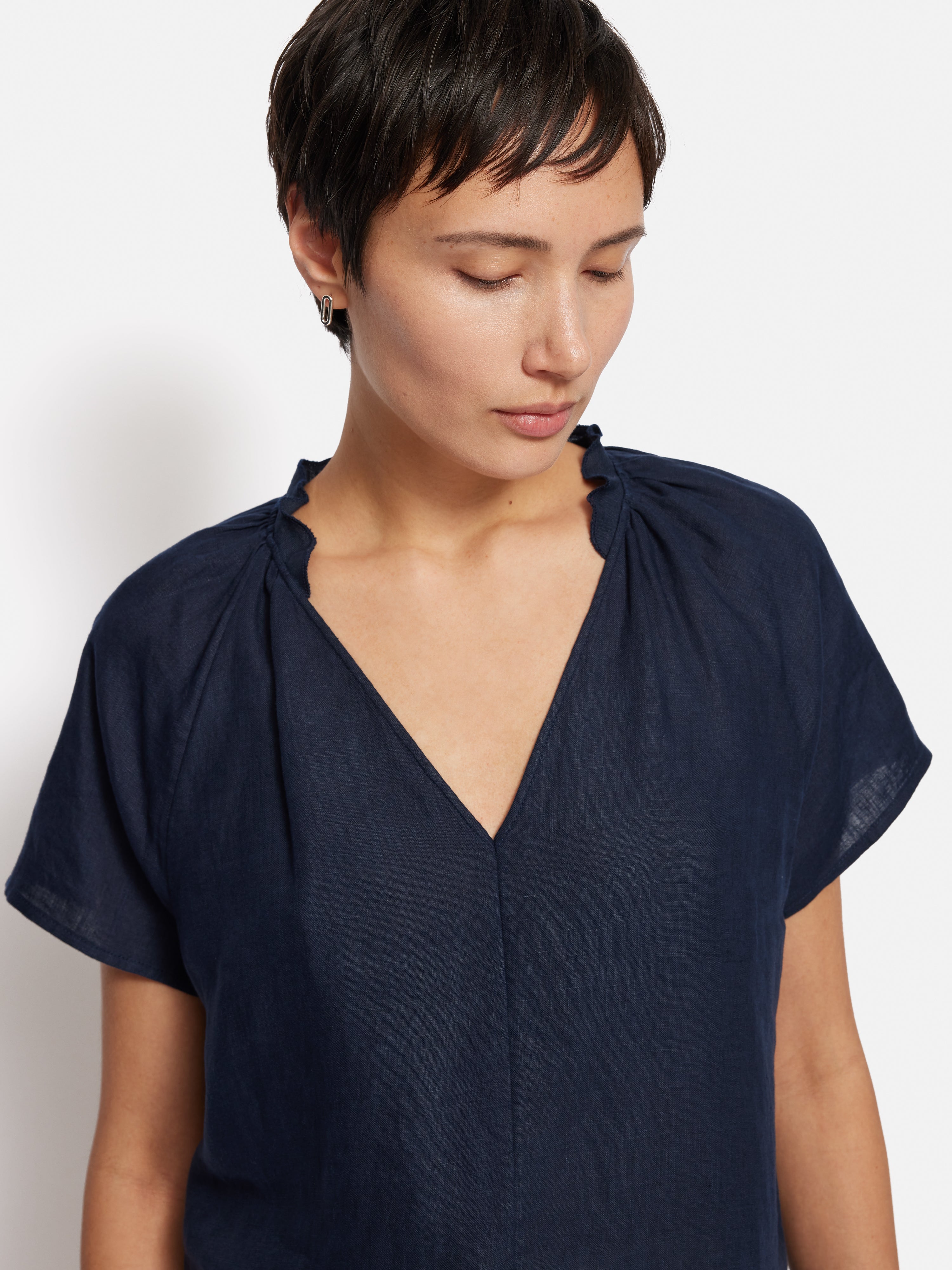 Light Linen Shell Top | Navy – Jigsaw