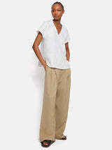 Light Linen Shell Top | White