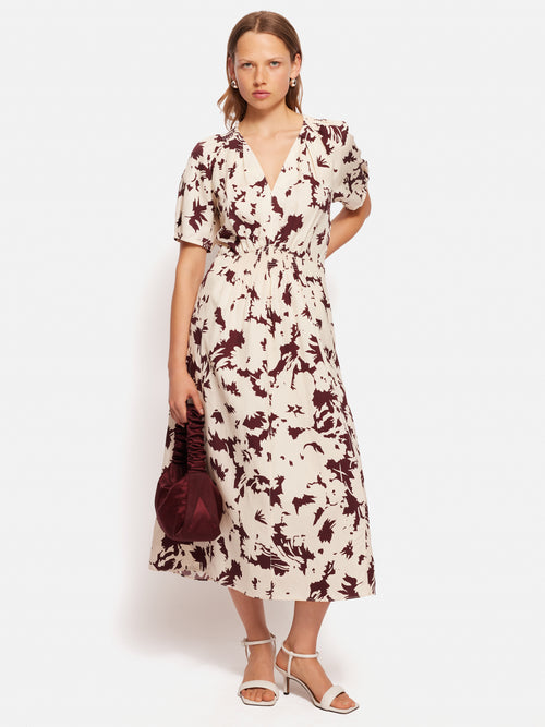 Silhouette Peony Smocked Dress | Cream