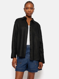 Linen Relaxed Shirt | Black