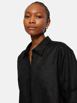 Linen Relaxed Shirt | Black