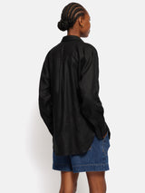 Linen Relaxed Shirt | Black