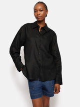 Linen Relaxed Shirt | Black