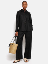 Linen Relaxed Shirt | Black