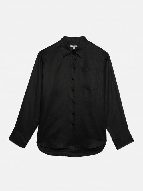 Linen Relaxed Shirt | Black