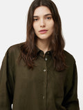 Linen Relaxed Shirt | Dark Green