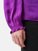 Recycled Satin V Neck Top | Purple