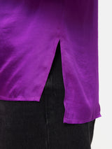 Recycled Satin V Neck Top | Purple