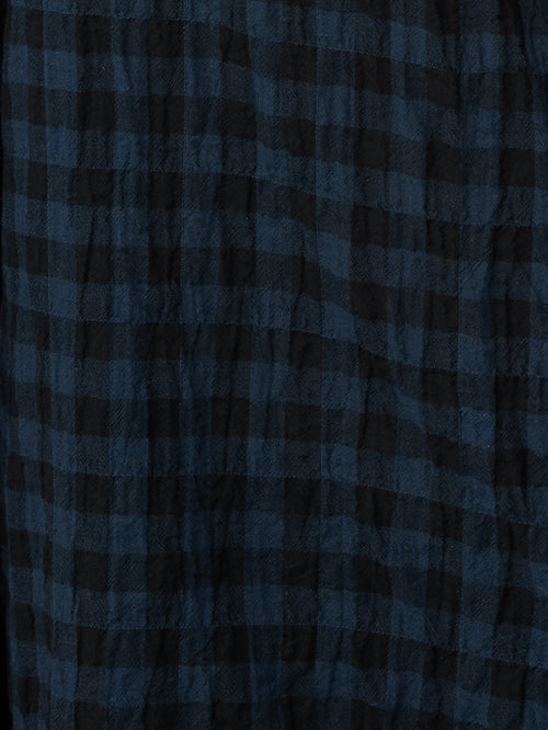 Checked Tunic Blouse | Navy