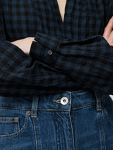 Checked Tunic Blouse | Navy