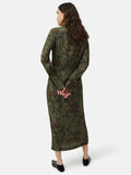 Shadow Floral Jacquard Dress | Green
