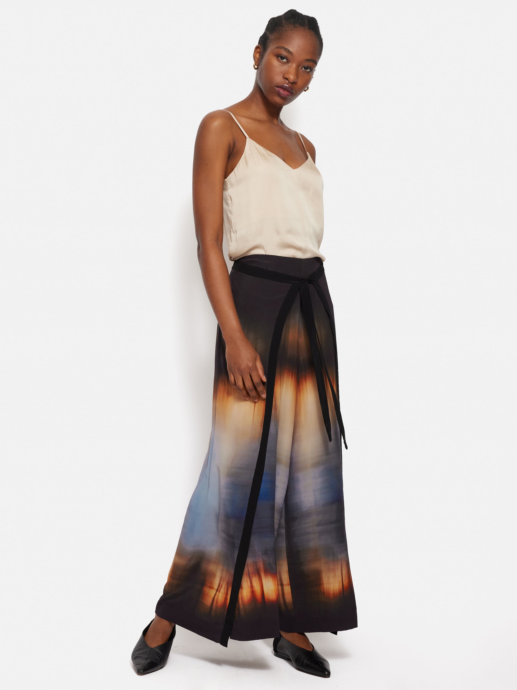 Cotton Tie Front Boho Top & pallazo set