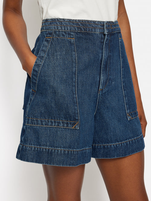 Denim Patch Pocket Shorts | Blue