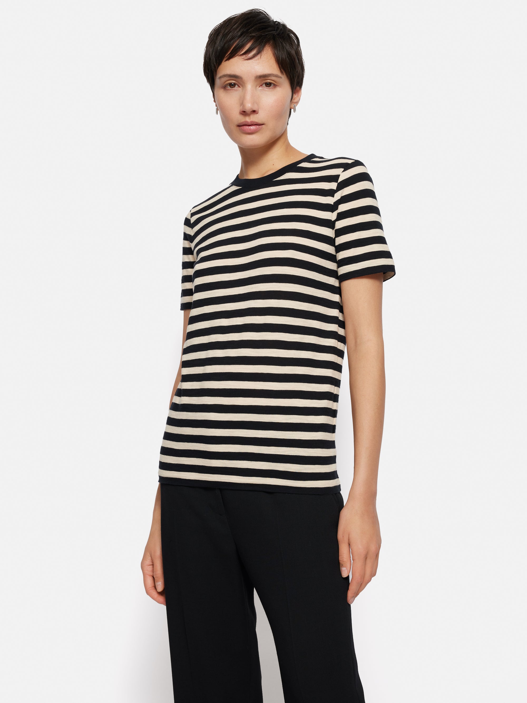 Lindsey Striped Slub Tee - Sandalwood