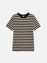 Cotton Slub Stripe Tee | Black