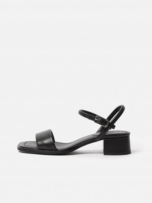 Adel Leather Heeled Sandal | Black