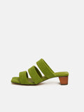 Henley Heeled Sandal | Green