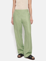 Irish Linen Twill Palazzo Trouser | Green